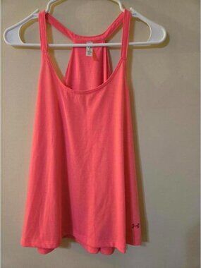 Under Armour Women's HeatGear Pink Racerback Tank Top, Medium